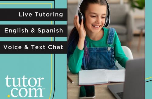 Live tutoring, child on a computer