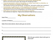 Observation Worksheet for Salmon Release