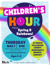Children's Hour at Manzanita on March 7th, full flyer.