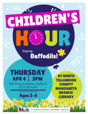 Children's Hour at Manzanita on April 4th, full flyer.