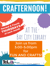 Crafternoon at Bay City, full flyer.