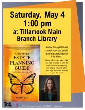Author Cheryl Gill Visits Tillamook on May 4th at 1:00pm, full flyer.