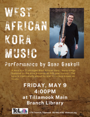 Sean Gaskell with a kora instrument