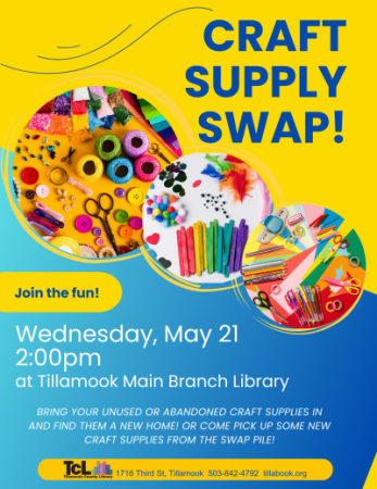 Craft supply swap flyer
