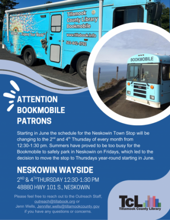 Bookmobile Schedule Change Flyer