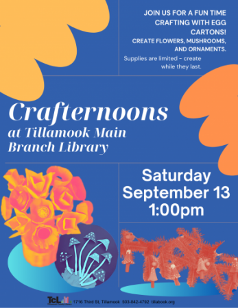 Crafternoons at TM library, mushrooms, flowers and ornaments