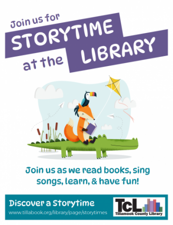 Tillamook County Library Storyimes, general flyer.