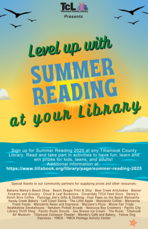 Level Up with Summer Reading over a beach scene