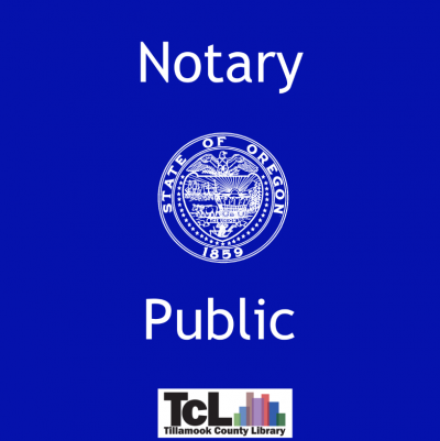 Oregon Notary Public flyer with Oregon State seal.