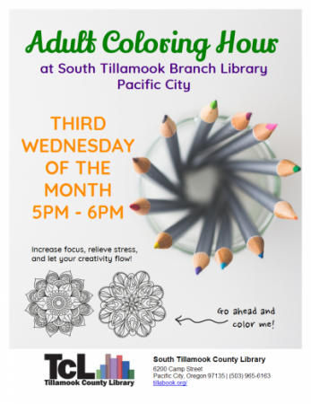 Adult Coloring Hour Flyer