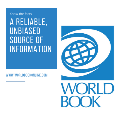 "A reliable source of information" on a blue background