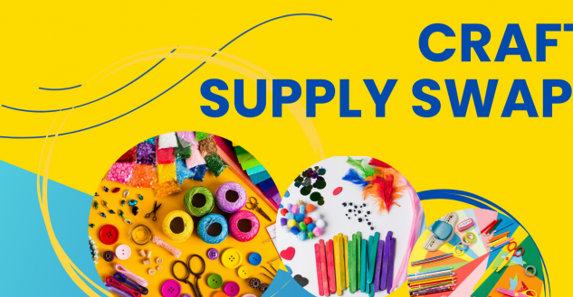 Craft supply swap banner