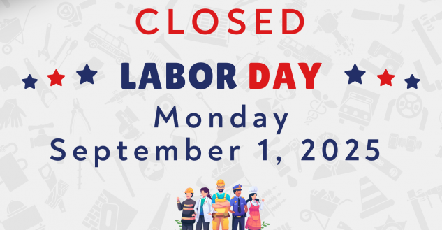 American flag" Closed for Labor Day"